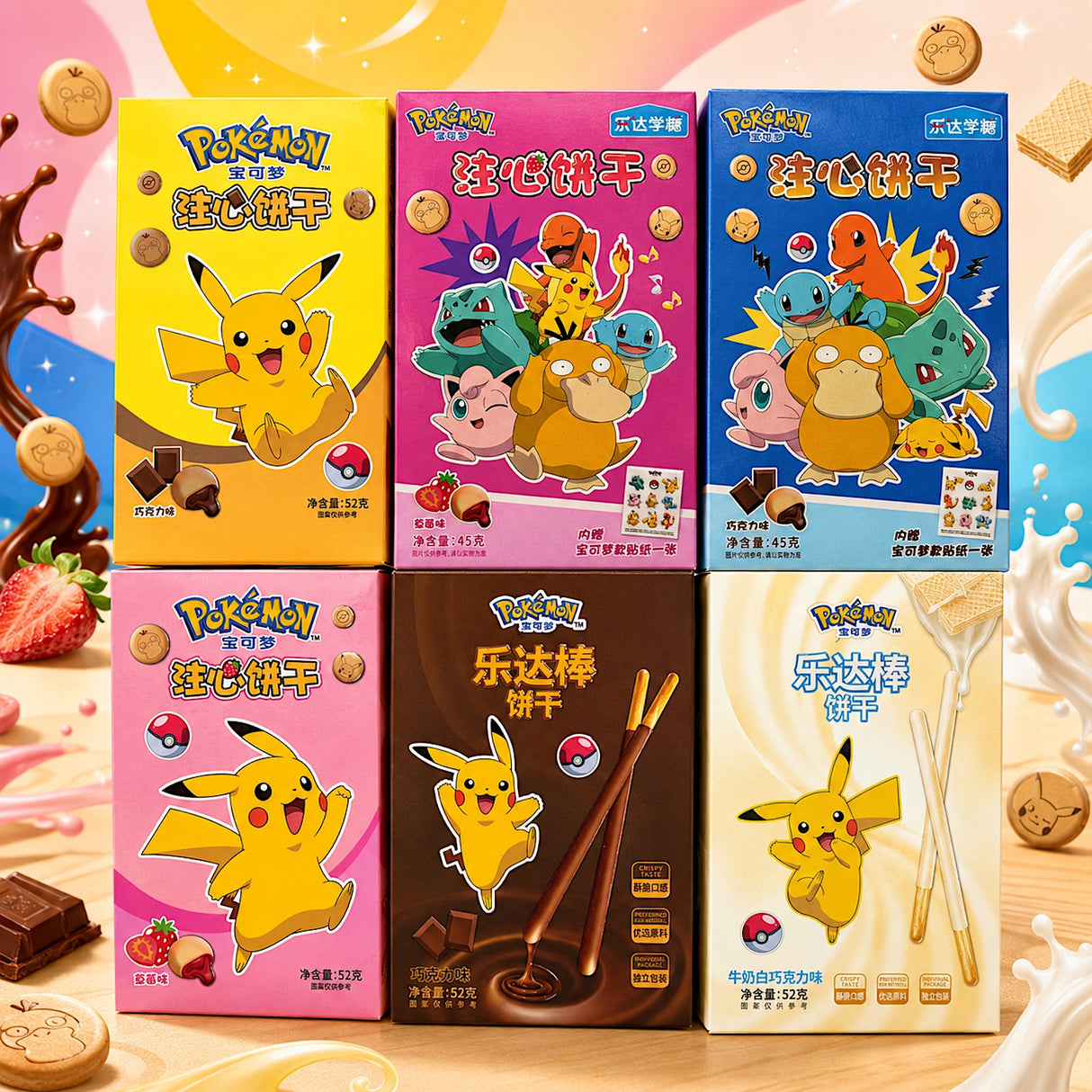 Exotic Asian Pokemon Sticks & Biscuits