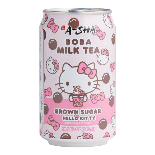 A-Sha Hello Kitty Brown Sugar Boba Milk Tea 12/Box Mix 3 Flavors