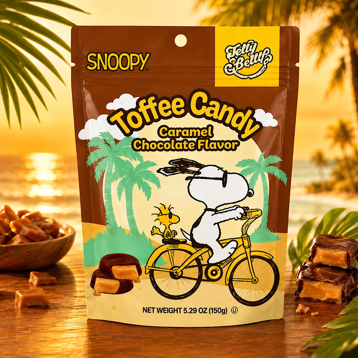 Snoopy Toffee Candy Carmel Chocolate Flavor 150g 8-Pack