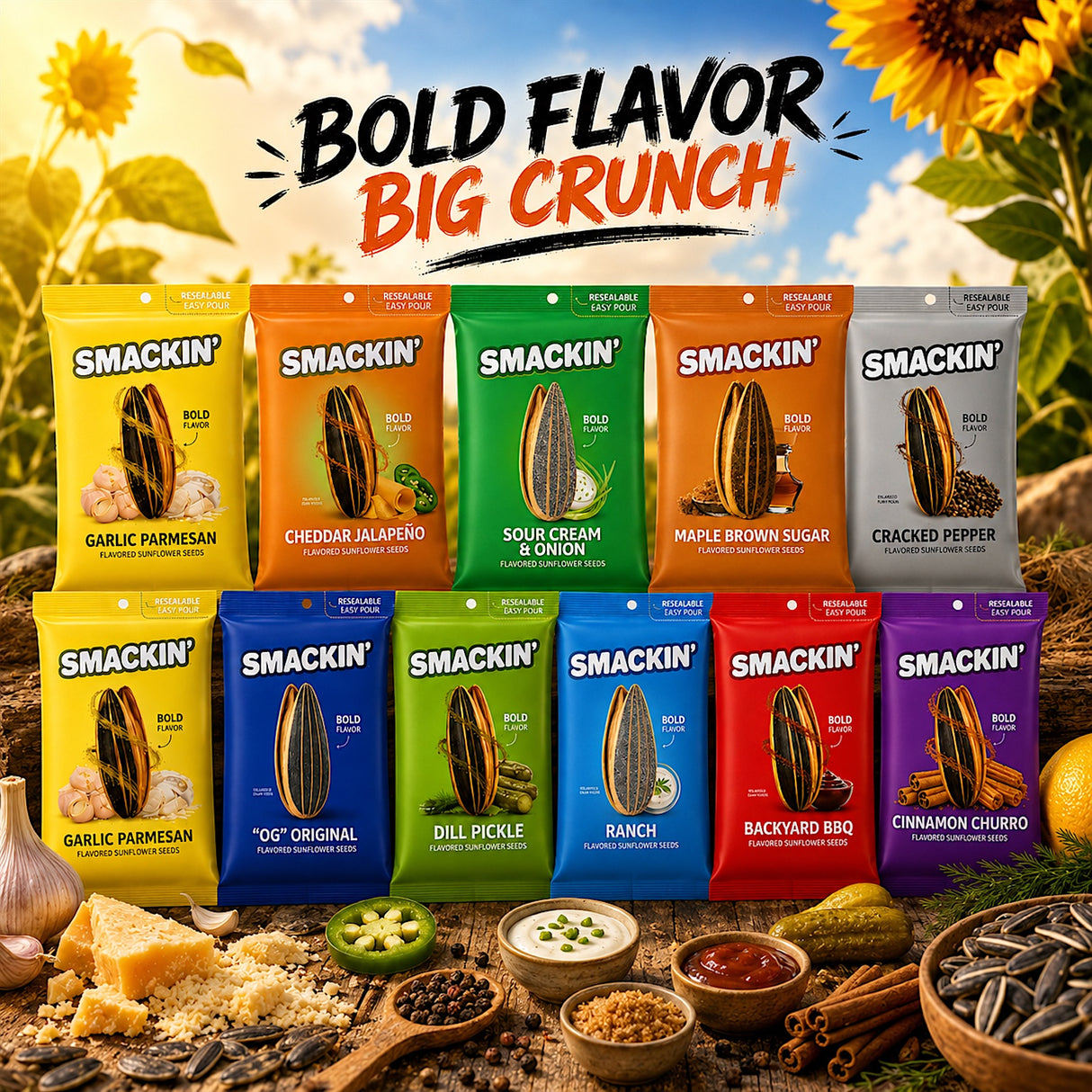 Smackin' Sunflower Seeds 4oz Bags