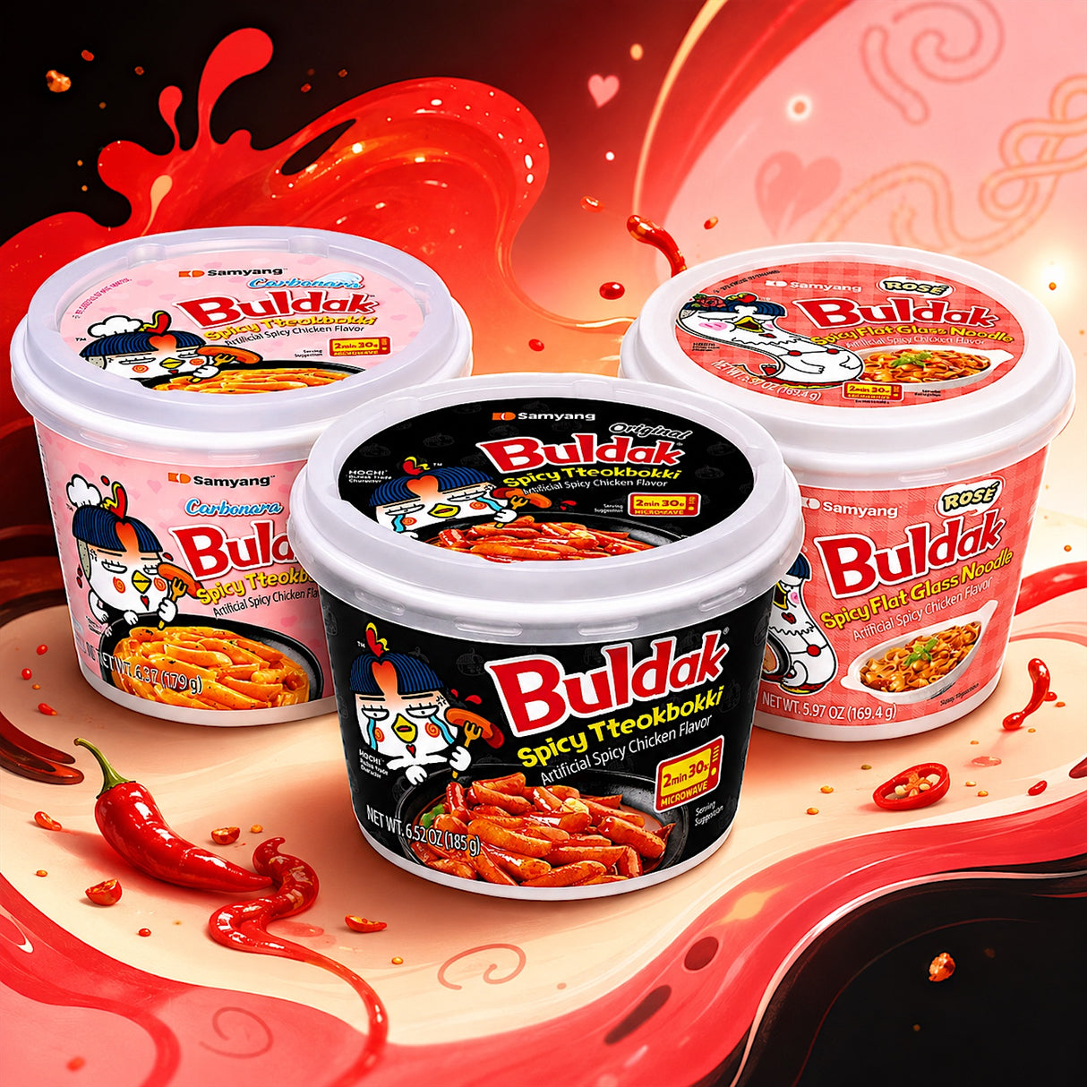 Buldak Noodles & Tteokbokki Bowls